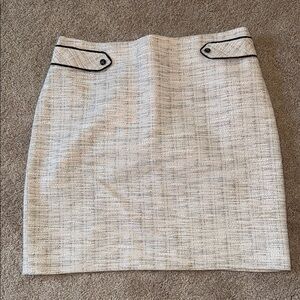 White House Black Market Tweed Skirt with Black Accents